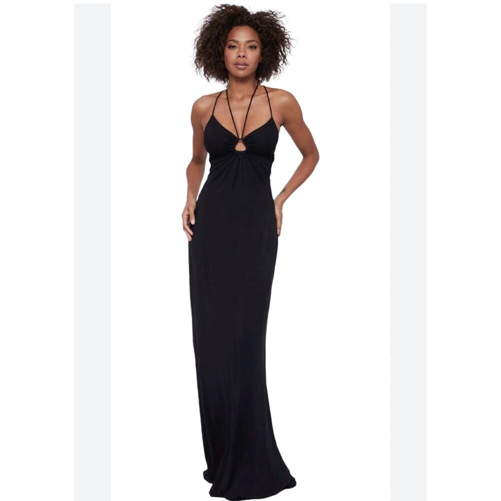 $350 NWT Mijo‎ By Michelle Jonas Black Maxi Dress Size L